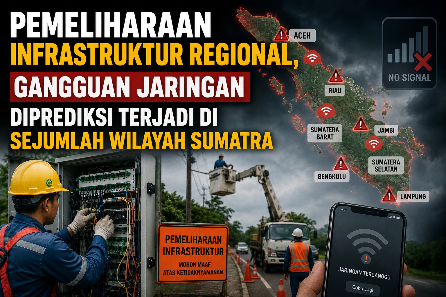 Internet Sumatra Diprediksi Gangguan 12 Jam, Warga Diminta Siap-Siap dan Simpan Data Offline
