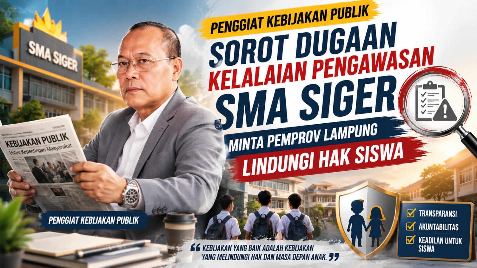 Legalitas SMA Siger Dipertanyakan, Penggiat Publik Minta Hak Konstitusional Siswa Dijamin
