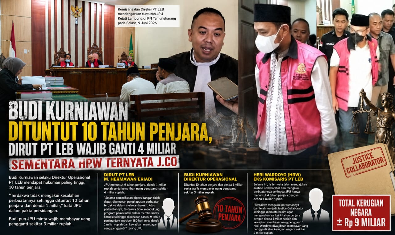 Budi Kurniawan Dituntut 10 Tahun Penjara, Eks Komisaris PT LEB Ternyata Jadi Justice Collaborator