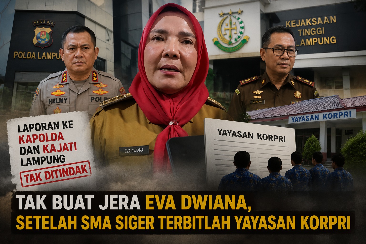Laporan ke Kapolda dan Kajati Lampung Tak Bikin Eva Dwiana Jera, Setelah SMA Siger Kini Muncul Wacana Yayasan Korpri