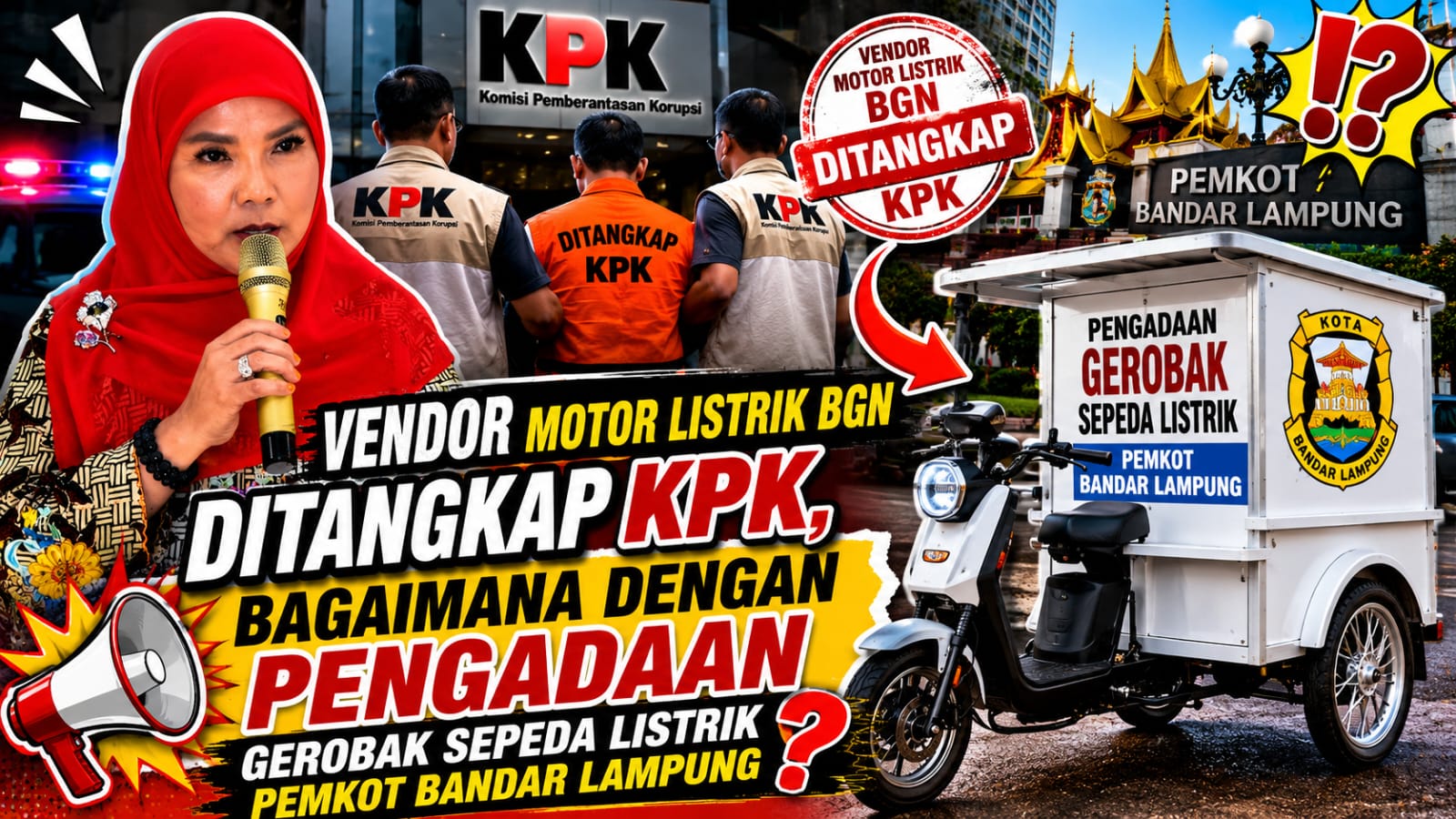 Vendor Motor Listrik BGN Ditangkap KPK, Publik Kembali Soroti Gerobak Sepeda Listrik Rp2,9 Miliar di Bandar Lampung