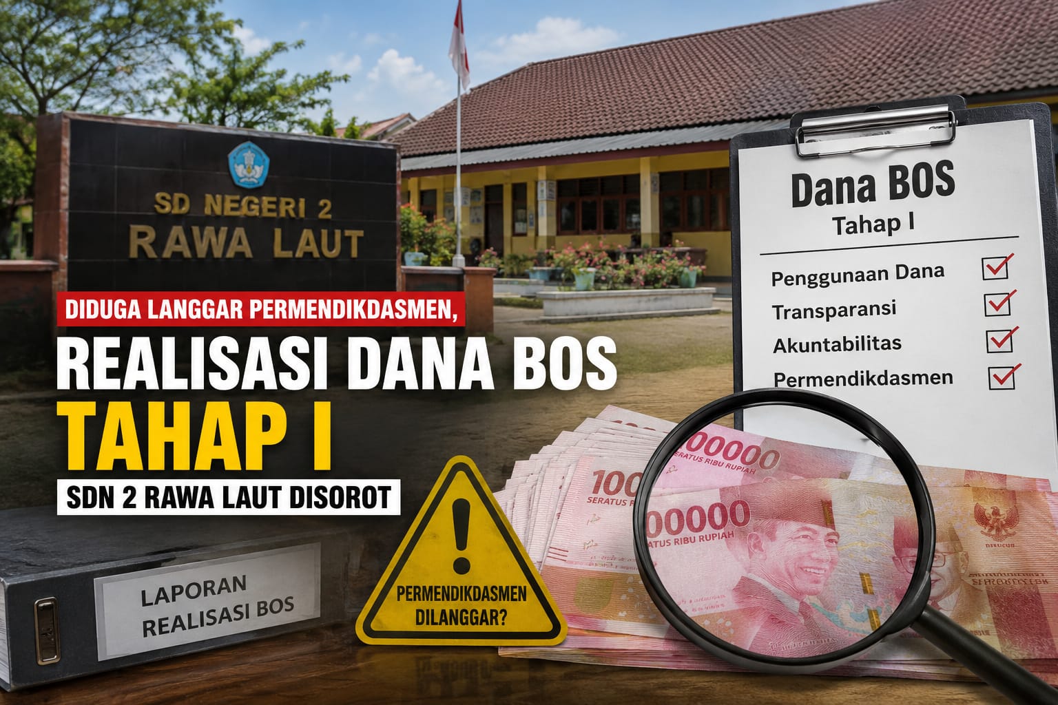 Diduga Langgar Permendikdasmen, Realisasi Dana BOS Tahap I SDN 2 Rawa Laut Disorot