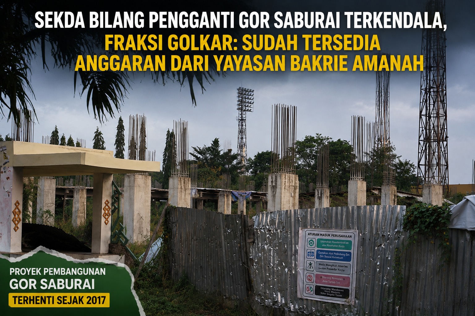 Pembangunan Pengganti GOR Saburai Jalan Lambat, Fraksi Golkar Soroti Dana Bakrie Amanah
