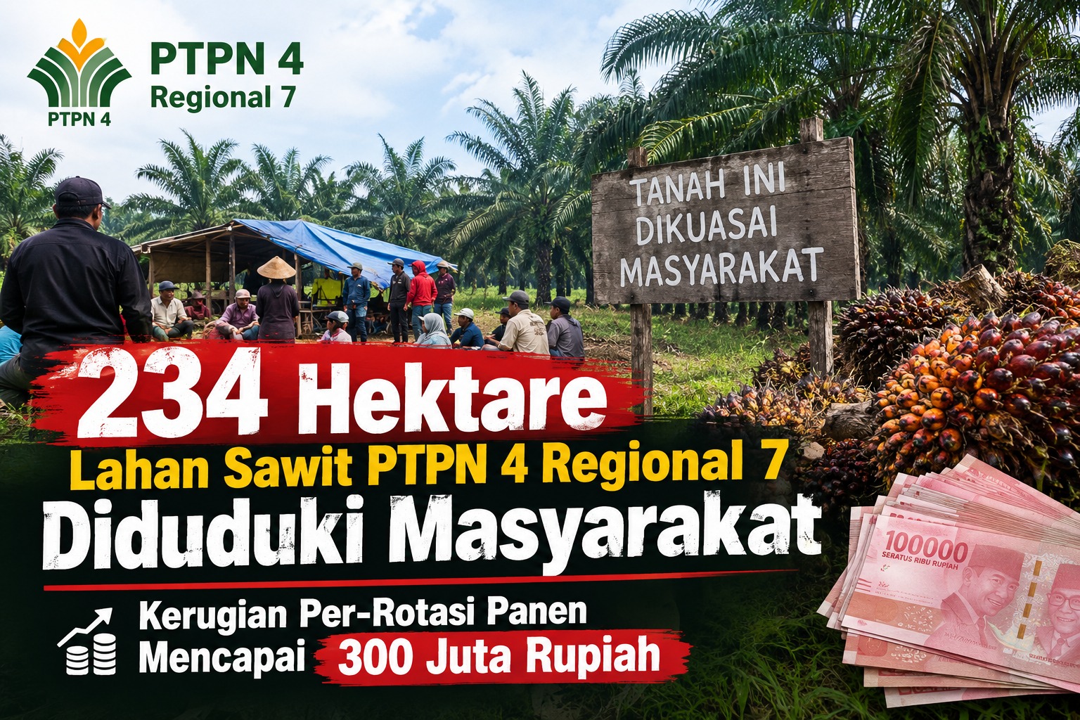 Sawit Negara Diduduki Masyarakat, Klaim Tanah Adat di Balik Konflik PTPN 4 Bekri?